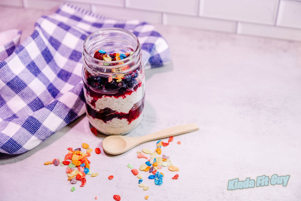 High Protein Fruity Pebbles Overnight Oats Kinda Fit Guy